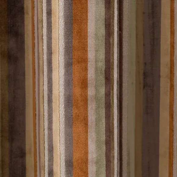 Stripe Eyelet Curtains - Natural, Cut Velvet
