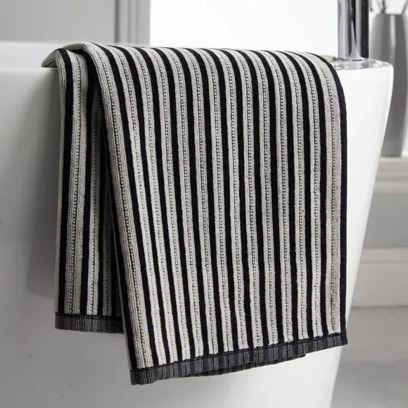 Stripe Hand Towel - White, Cotton image