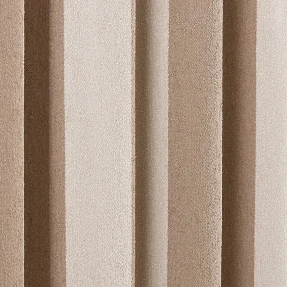 Stripe Pencil Pleat Curtains - Natural, Boucle
