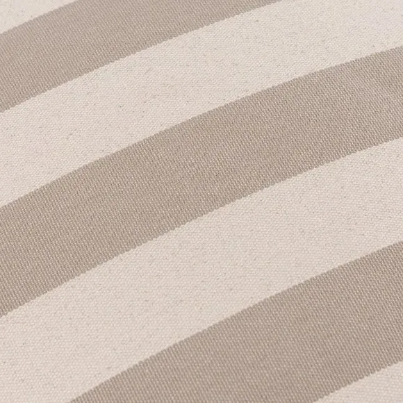 Stripe Pouffe with Piped Edges - Natural, Cotton