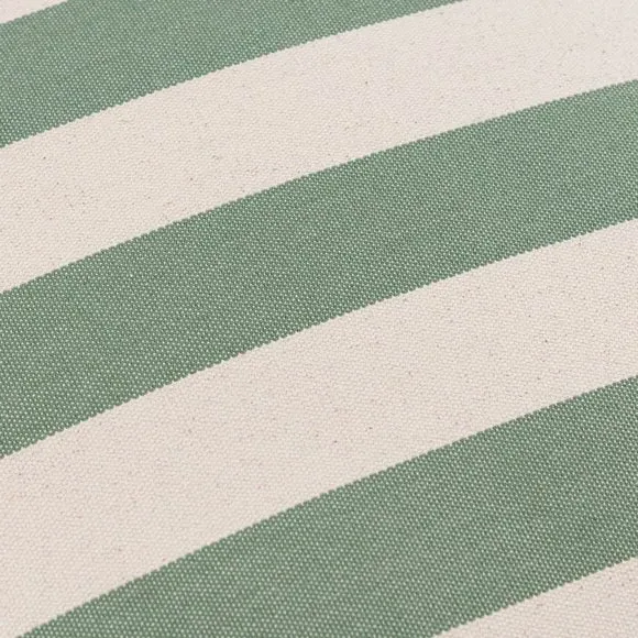 Stripe Pouffe with Piped Edges - Olive, Cotton