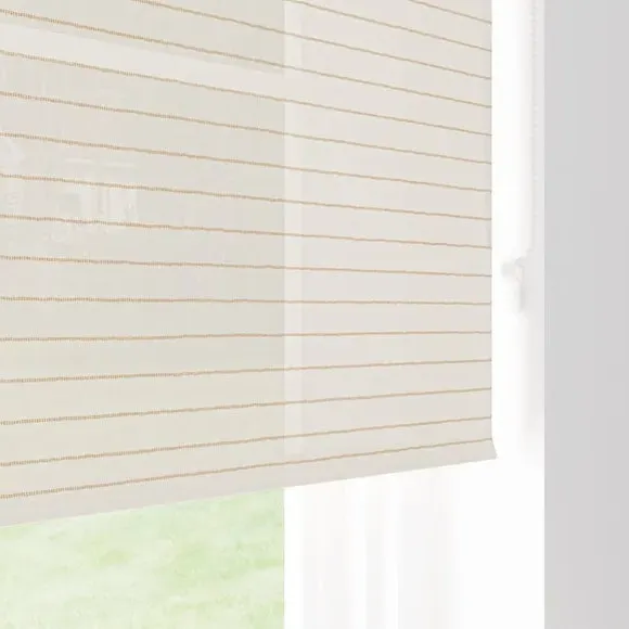 Stripe Roller Blind Semi Sheer - Natural, Polyester