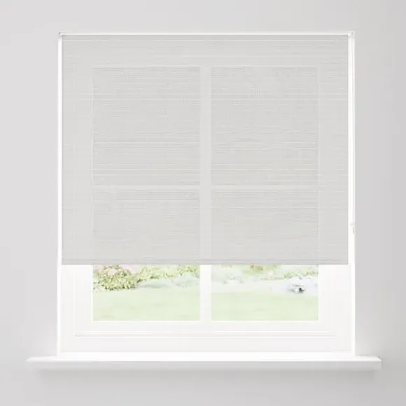 Stripe Roller Blind Semi Sheer - White, Polyester
