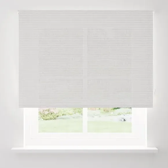 Stripe Roller Blind Semi Sheer - White, Polyester
