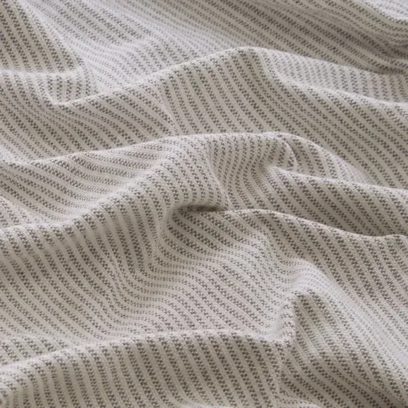 Stripe Throw Blanket with Tassels - Grey