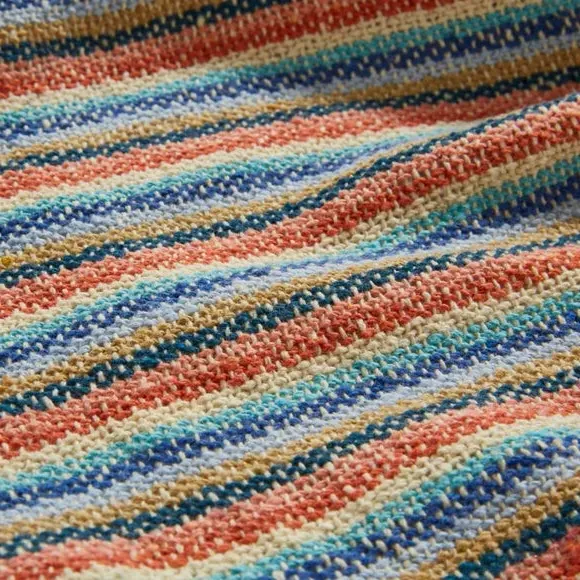Stripe Throw Blanket with Tassels - Multicolor