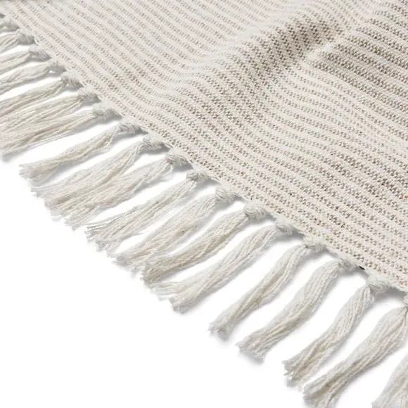 Stripe Throw Blanket with Tassels - Natural