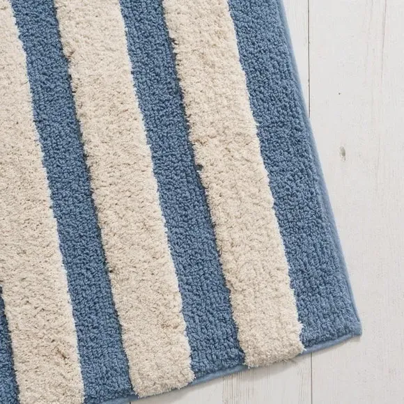 Stripe Tufted Bath Mat - Ashley Blue, Cotton