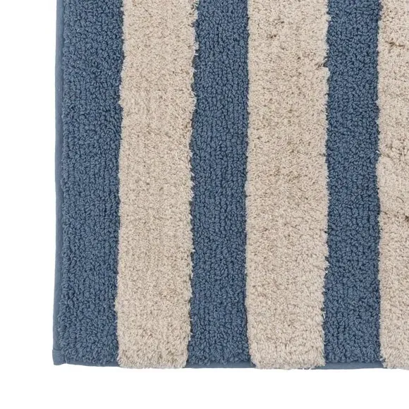 Stripe Tufted Bath Mat - Ashley Blue, Cotton