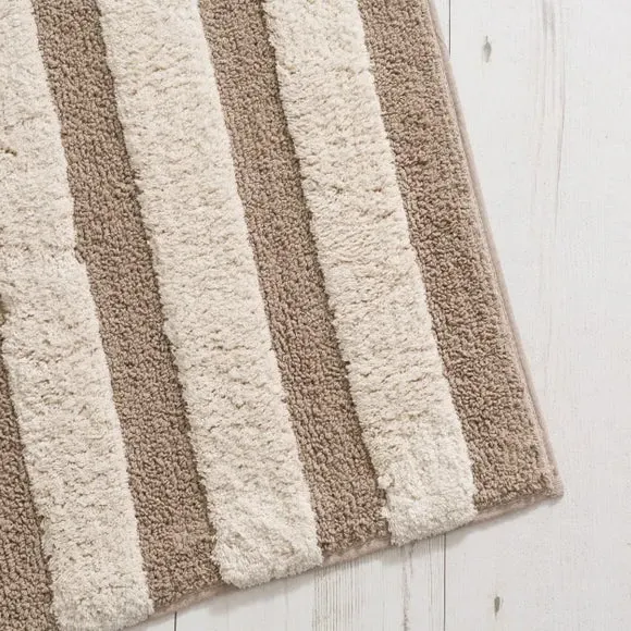 Stripe Tufted Bath Mat - Charcoal, Cotton