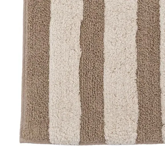 Stripe Tufted Bath Mat - Charcoal, Cotton