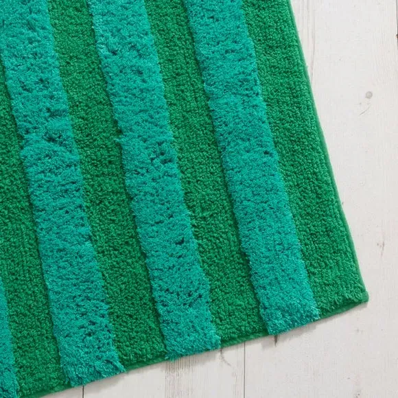 Stripe Tufted Bath Mat - Green, Cotton