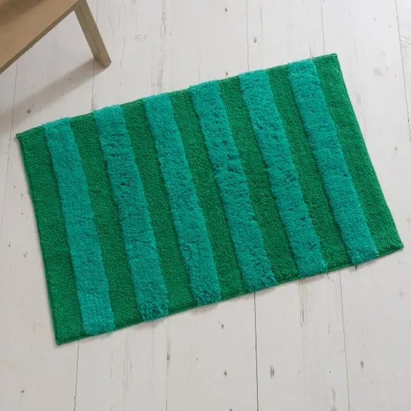 Stripe Tufted Bath Mat - Green, Cotton