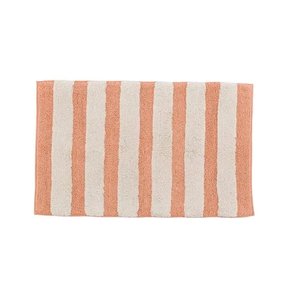 Stripe Tufted Bath Mat - Peach, Cotton