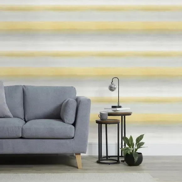 Stripe Wallpaper with Pearlescent - Ochre image