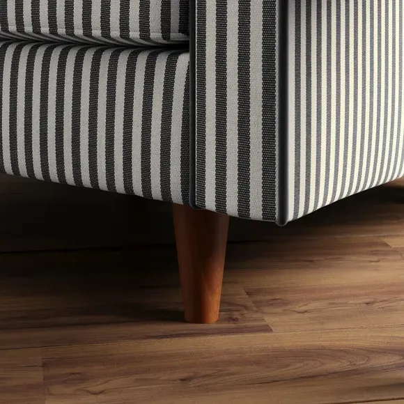 Striped Armchair with Tailored Finish - Black