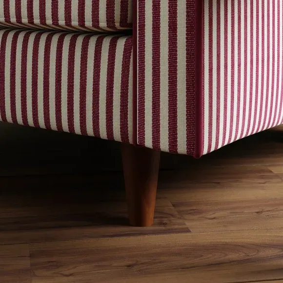 Striped Armchair with Tailored Finish - Mulberry