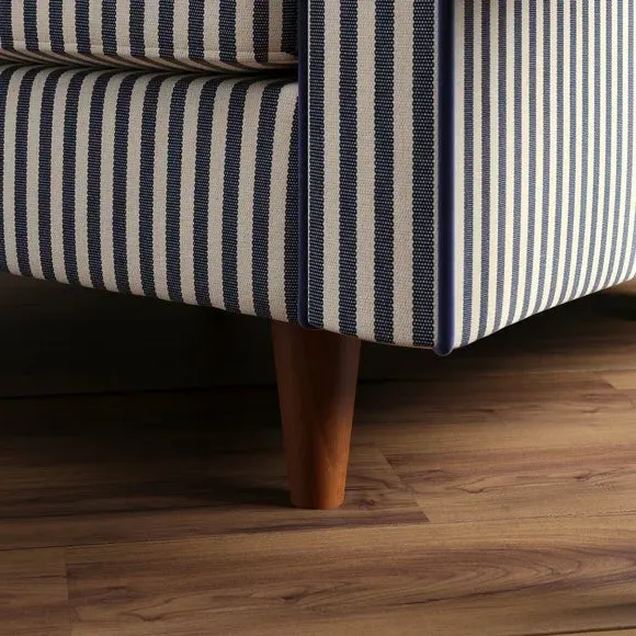 Striped Armchair with Tailored Finish - Navy