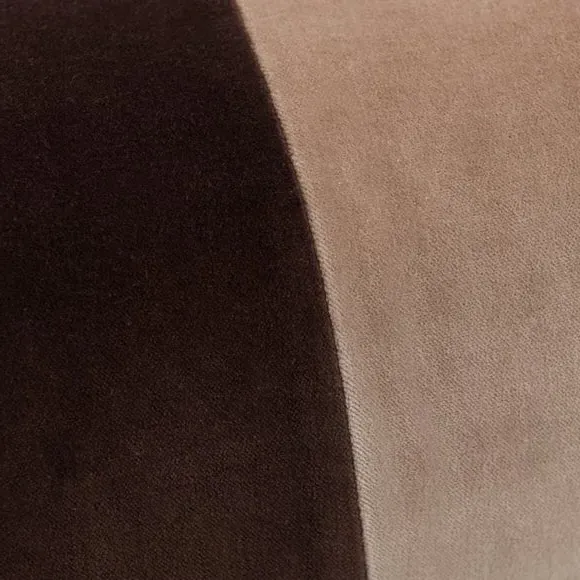 Striped Bolster Cushion with Piped Edge - Chocolate