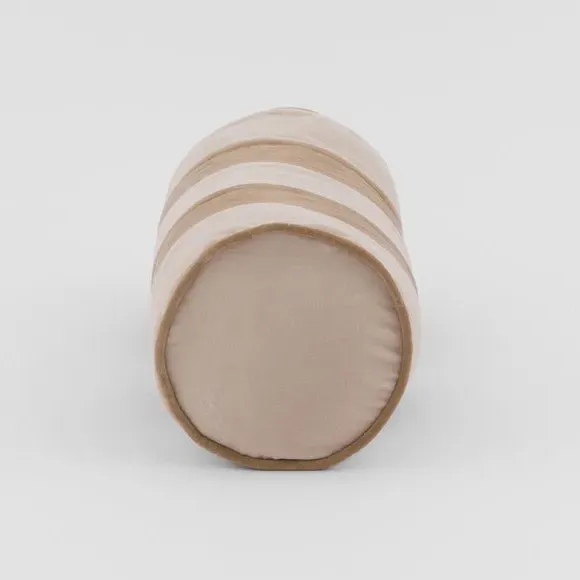 Striped Bolster Cushion with Piped Edge - Natural