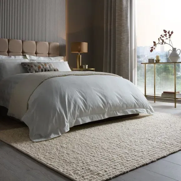 Striped Boucle Rug - Natural, Wool image