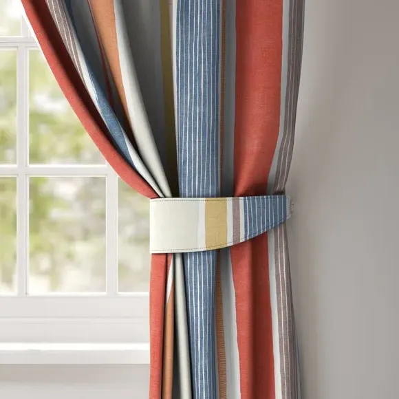 Striped Curtain Tieback - Burnt Orange image
