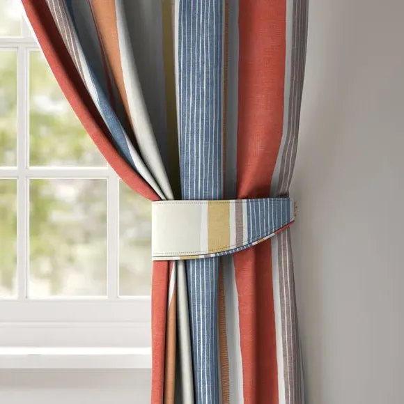 Striped Curtain Tieback - Burnt Orange