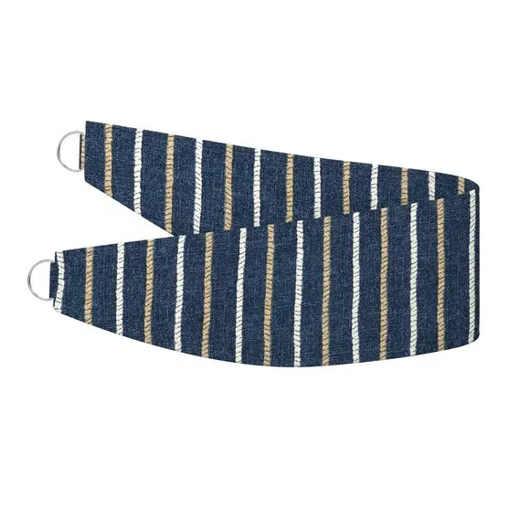 Striped Curtain Tieback - Indigo, Cotton