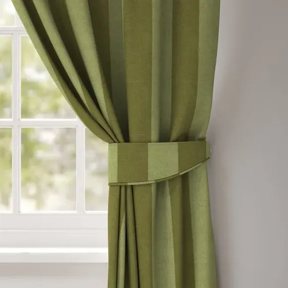 Striped Curtain Tieback - Olive, Polyester