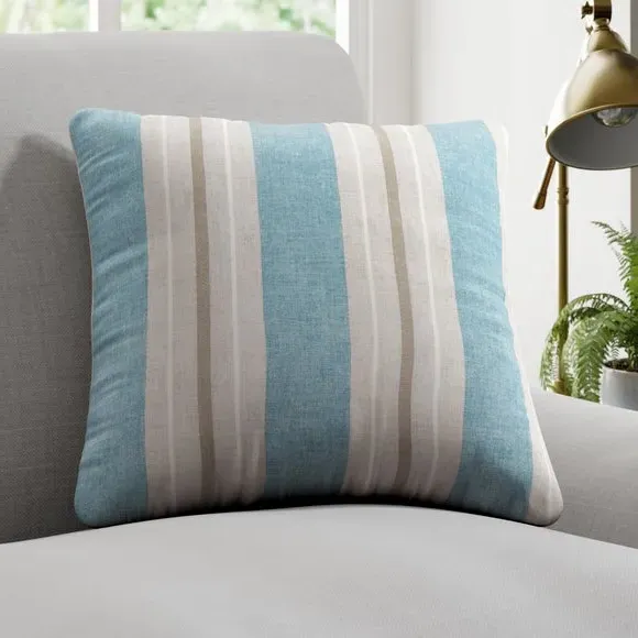 Striped Cushion Cover - Blue, Cotton image