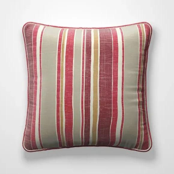 Striped Cushion Cover Fire Retardant - Scarlet