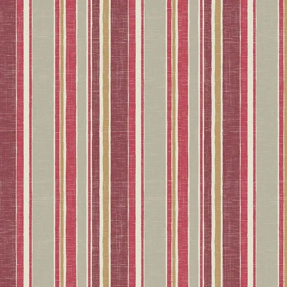 Striped Cushion Cover Fire Retardant - Scarlet