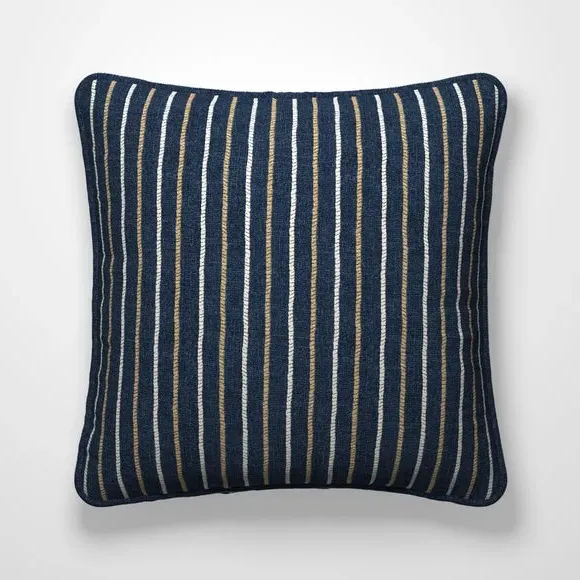 Striped Cushion Cover - Indigo, Cotton