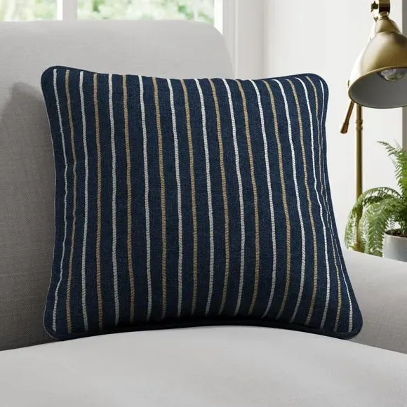 Striped Cushion Cover - Indigo, Cotton