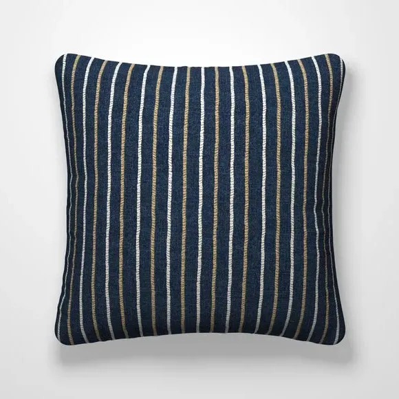 Striped Cushion Cover - Indigo, Cotton
