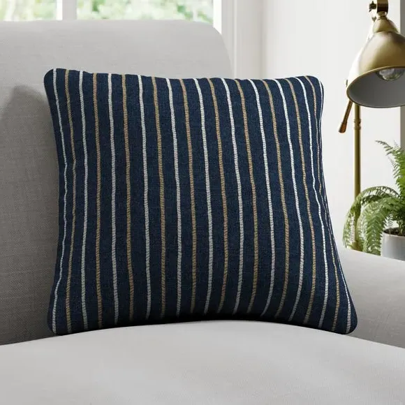 Striped Cushion Cover - Indigo, Cotton image