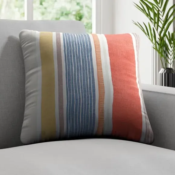 Striped Cushion Cover Made to Order - Orange