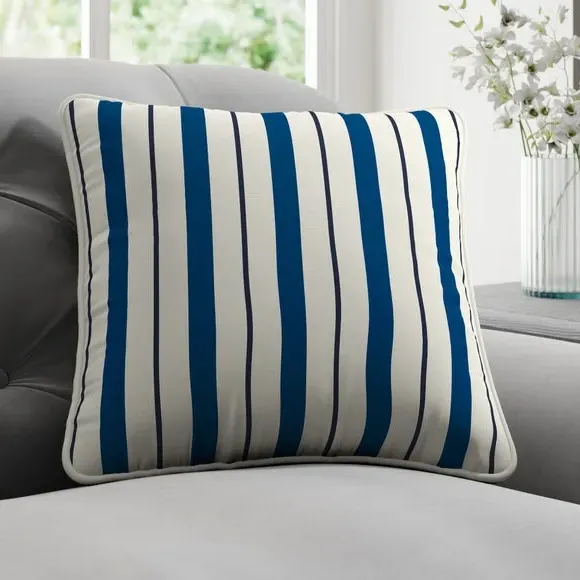 Striped Cushion Cover - Navy, Cotton