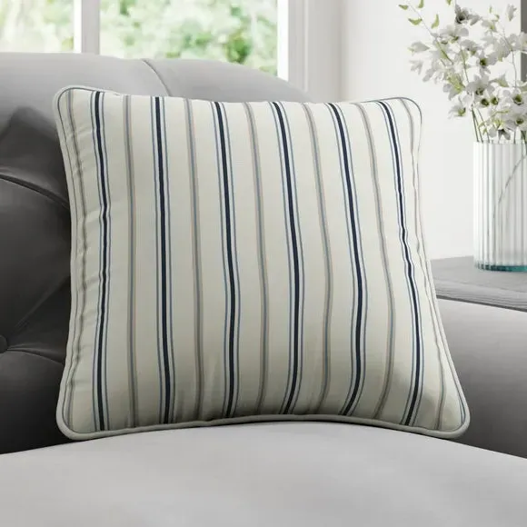 Striped Cushion Cover - Navy, Cotton