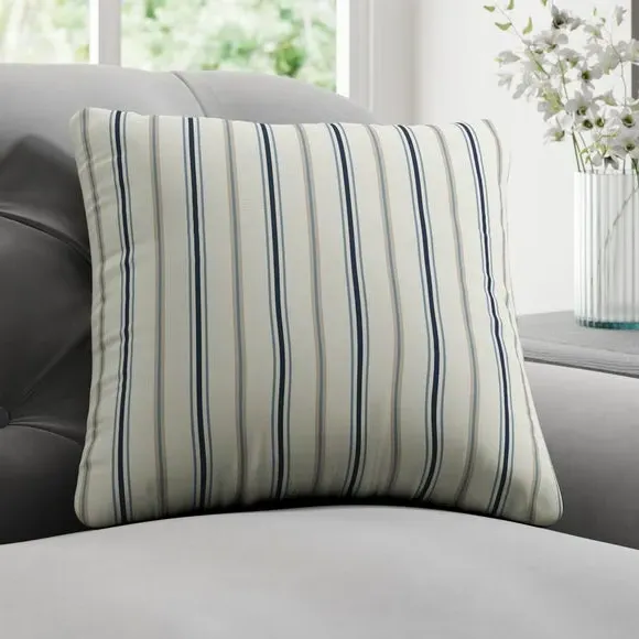 Striped Cushion Cover - Navy, Cotton