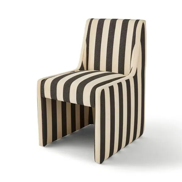 Striped Dining Chair - Black, Fabric