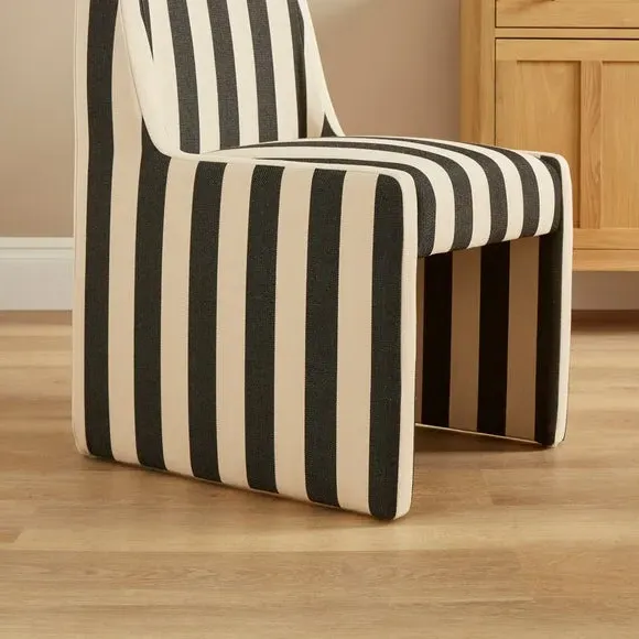 Striped Dining Chair - Black, Fabric