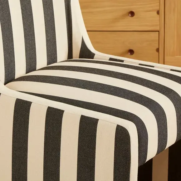 Striped Dining Chair - Black, Fabric