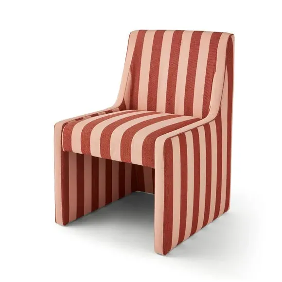 Striped Dining Chair - Pink, Fabric