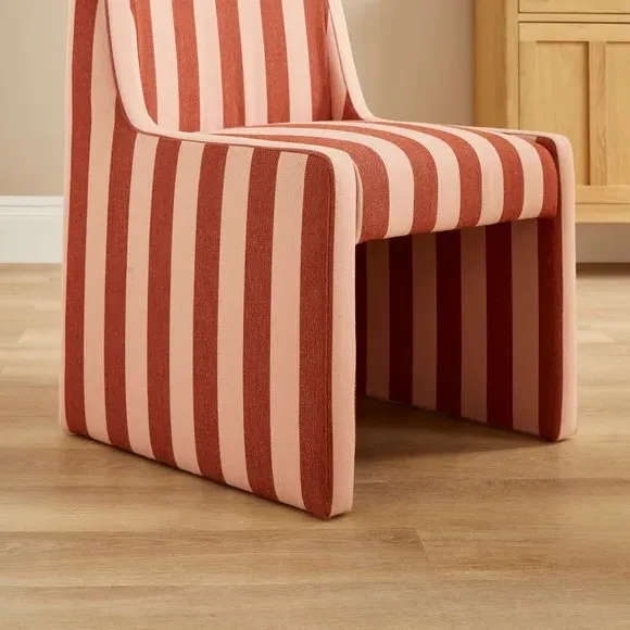 Striped Dining Chair - Pink, Fabric