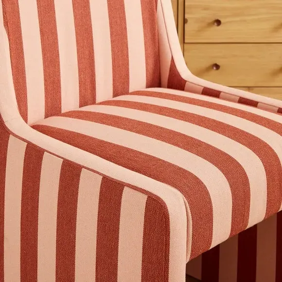 Striped Dining Chair - Pink, Fabric