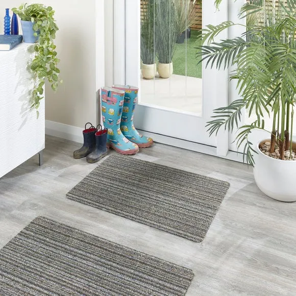 Striped Doormat Washable - Blue, Cotton image