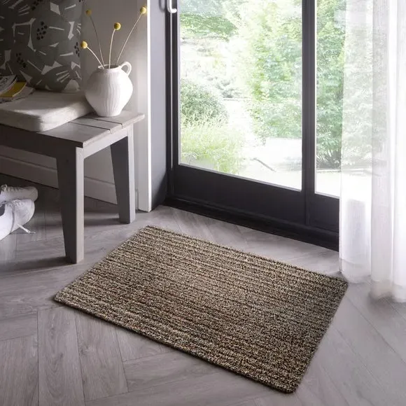 Striped Doormat Washable - Grey, Cotton