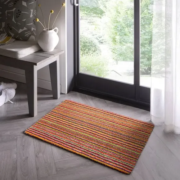 Striped Doormat Washable - Multicoloured, Cotton