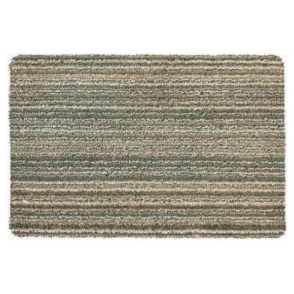 Striped Doormat Washable - Sage, Cotton
